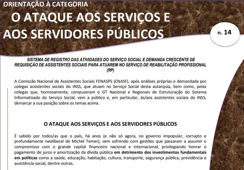 CRESS Sergipe disponibiliza orientações da CNASF aos assistentes sociais