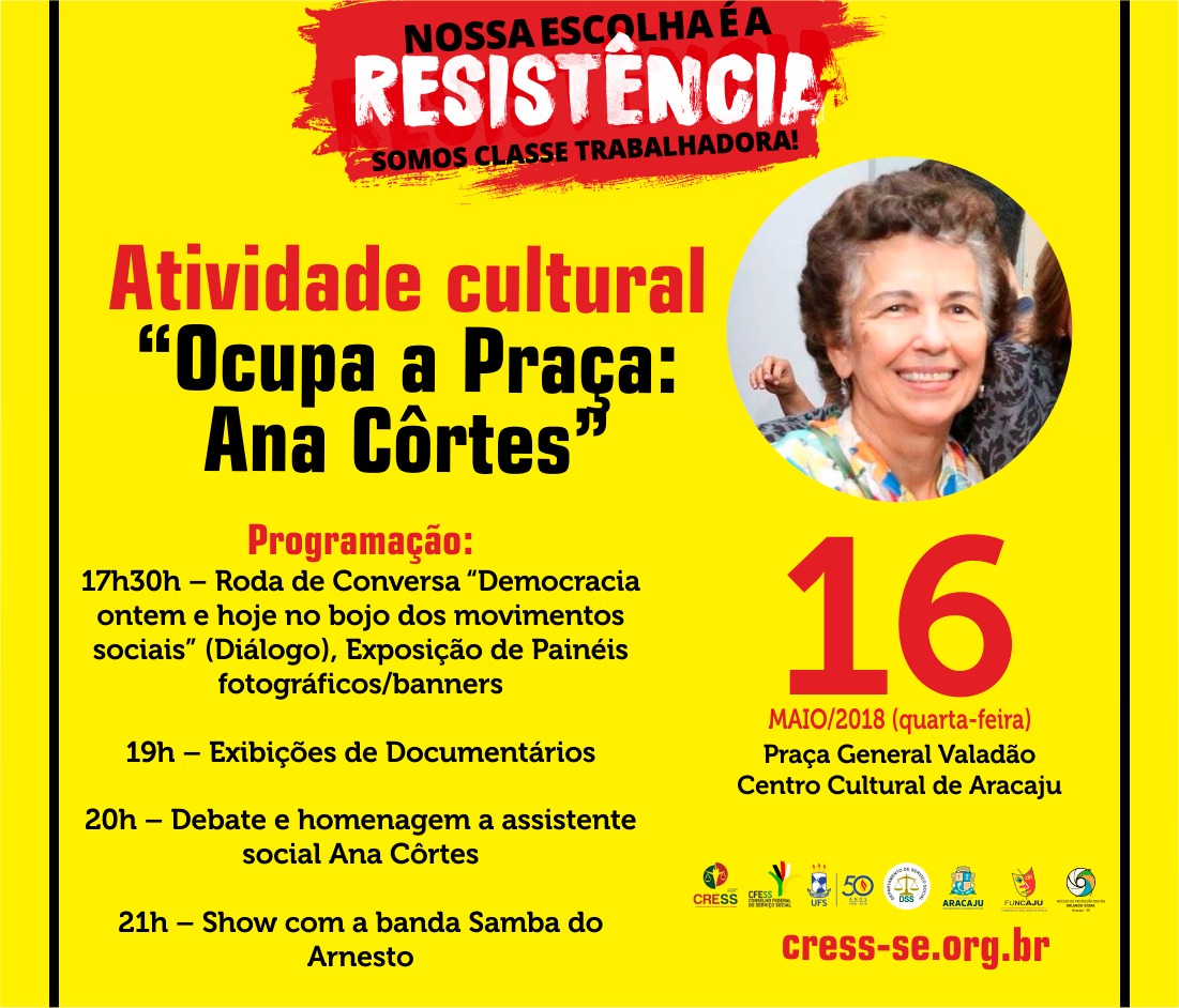 Semana do/a Assistente Social: CRESS Sergipe homenageia Ana Côrtes