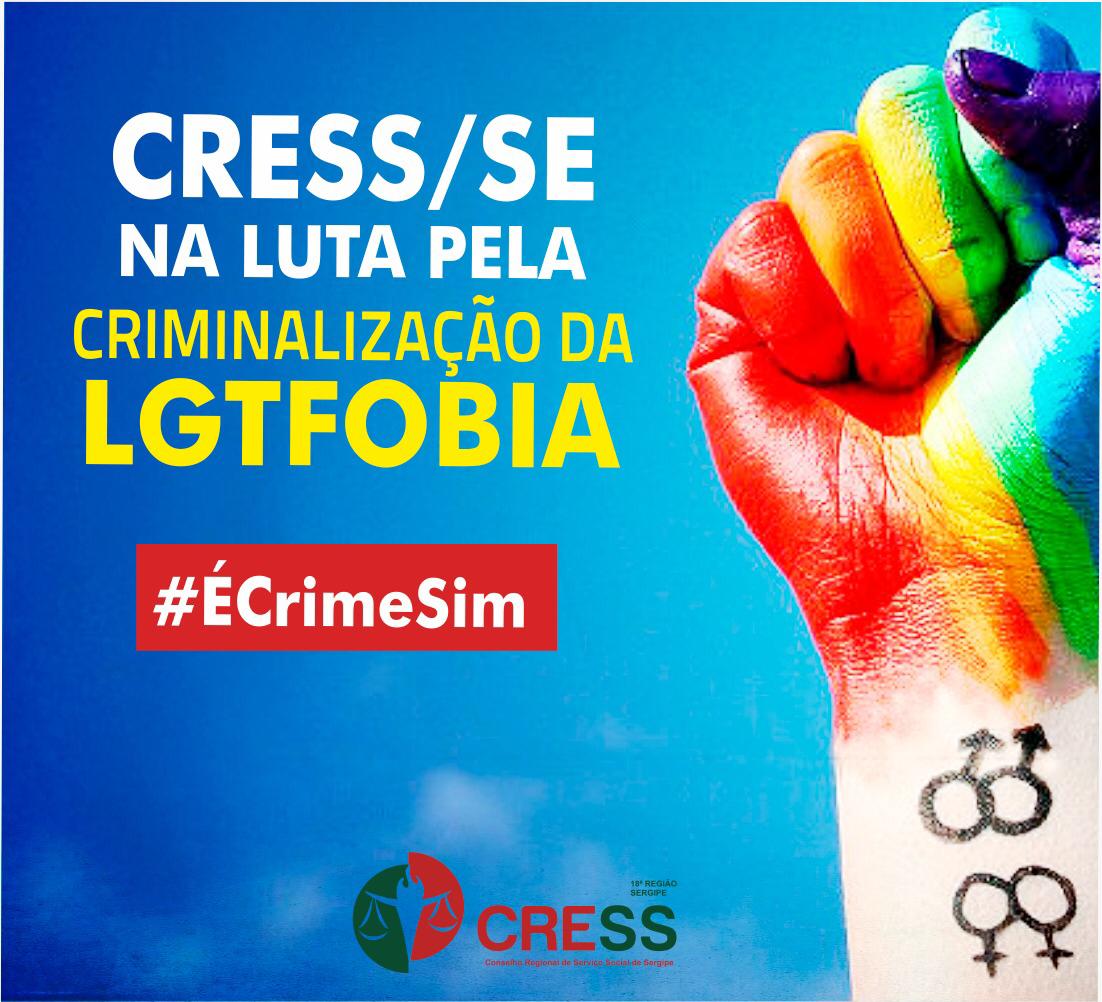 CRESS Sergipe na luta pela criminalização da LGBTfobia