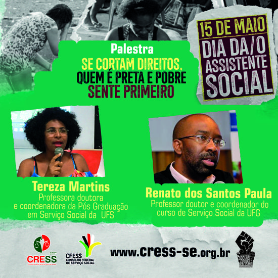 Renato Paula e Tereza Martins ministram a palestra de abertura da Semana do/a Assistente Social 2019