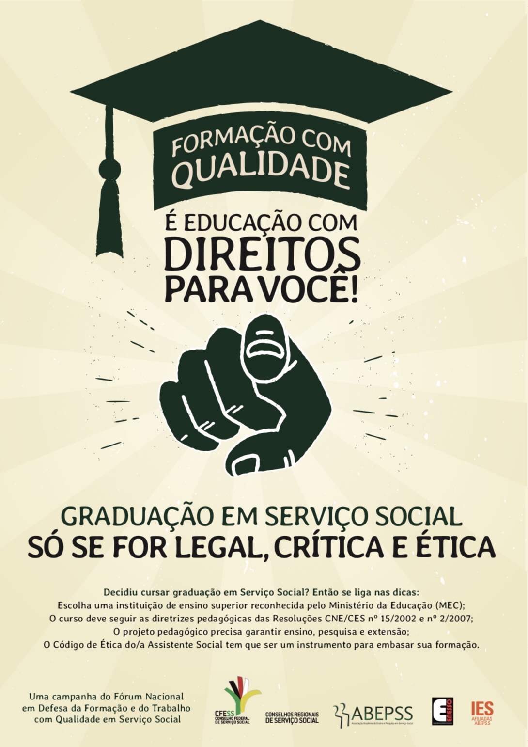 CRESS Sergipe apoia campanha em defesa da qualidade da formação dos cursos de Serviço Social