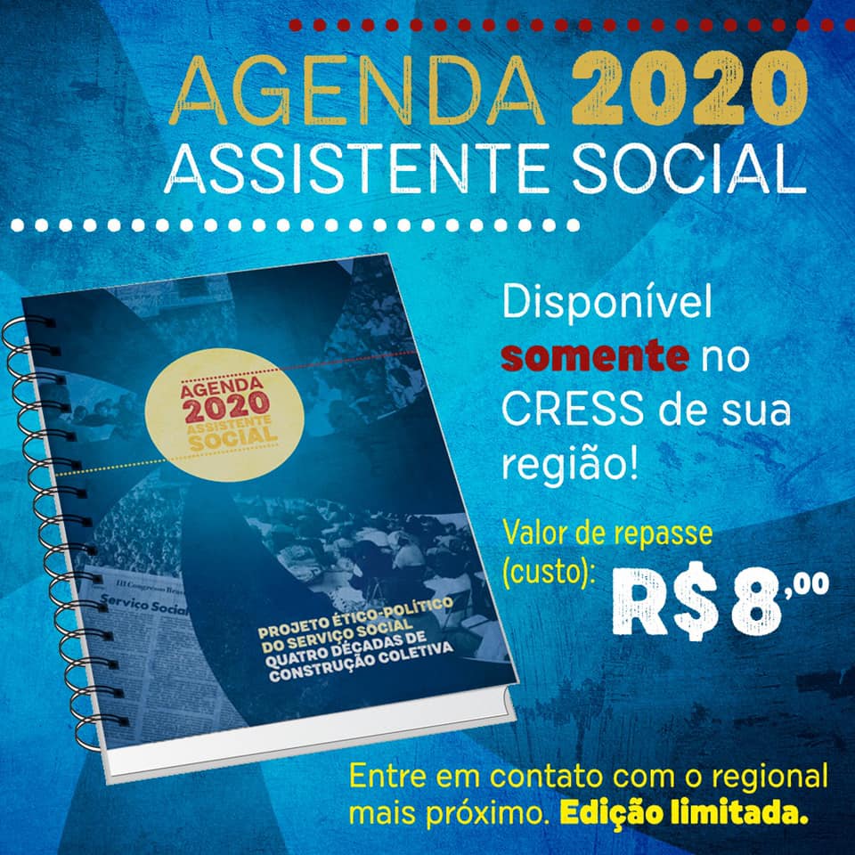Chegaram as agendas do/a Assistente Social 2020!