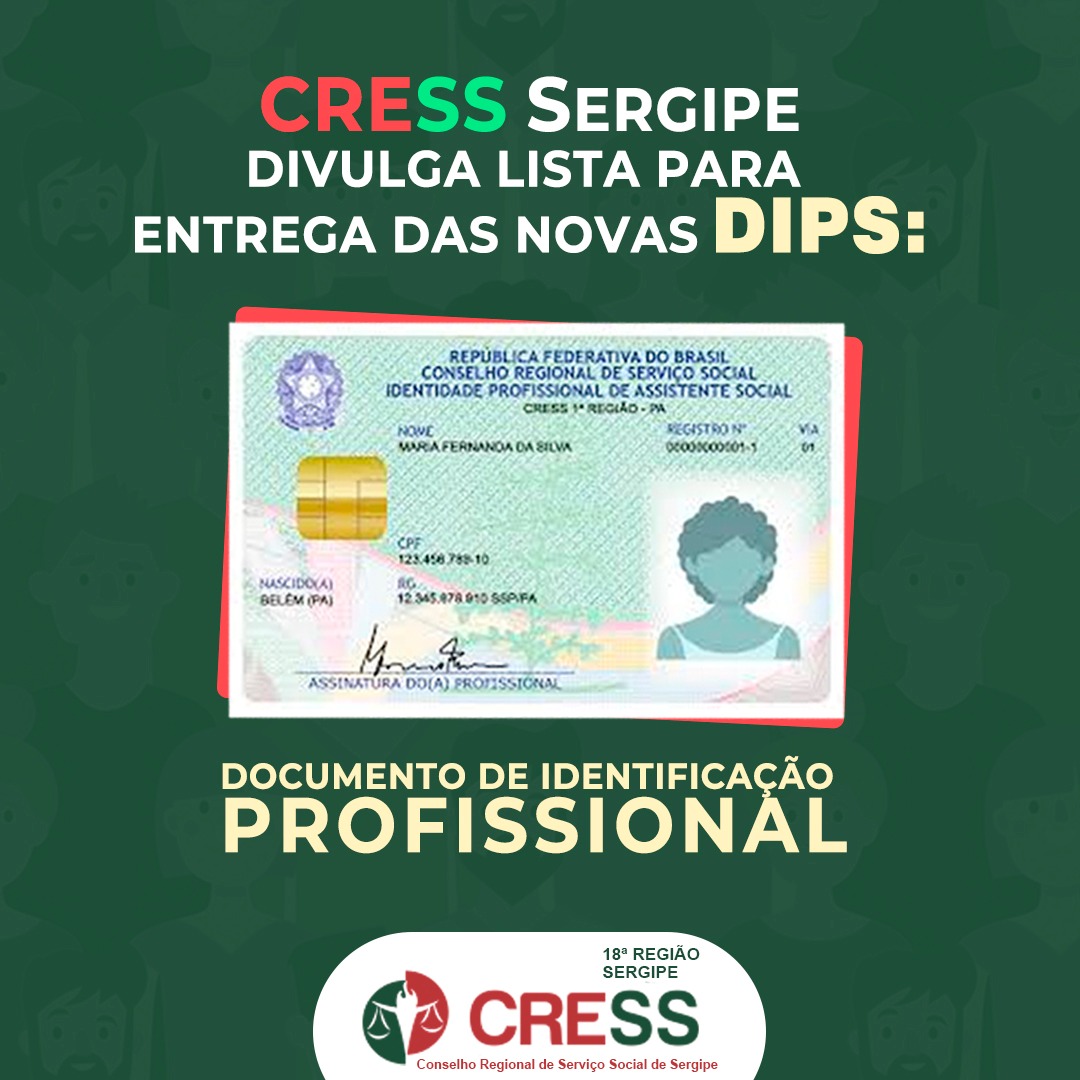 CRESS/SE divulga lista dos/as profissionais que já estão com novos DIPs disponíveis