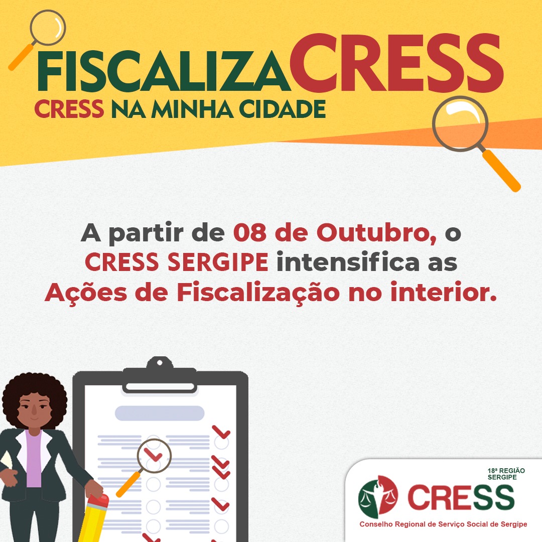 CRESS/SE intensifica as ações de Fiscalização nos municípios de Sergipe