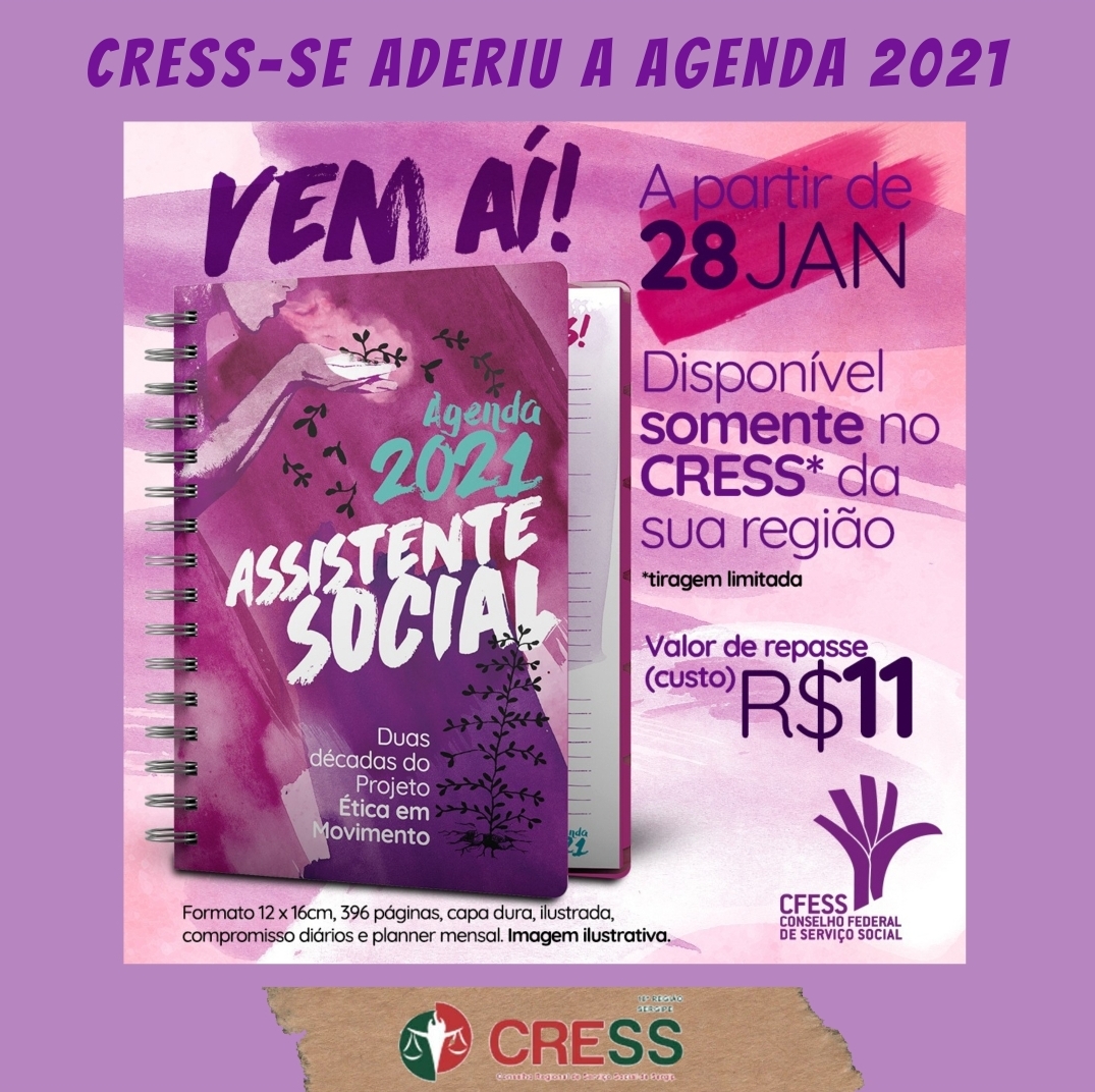 CRESS Sergipe aderiu Agenda do/a Assistente Social 2021