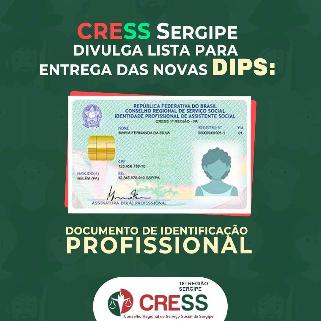 CRESS-SE divulga nova lista dos/as profissionais que já estão com novos DIPs disponíveis