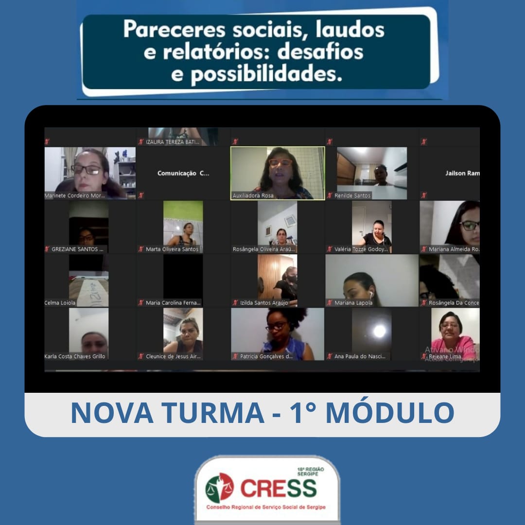 CRESS-SE inicia nova turma do Curso “Pareceres Sociais, Laudos e Relatórios” para assistentes sociais de todo país