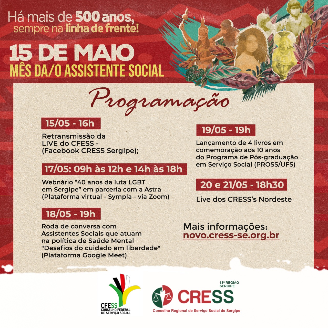 CRESS Sergipe divulga programação do Mês da/o Assistente Social