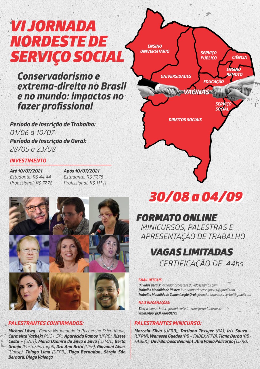 CRESS-SE divulga VI Jornada Nordeste de Serviço Social