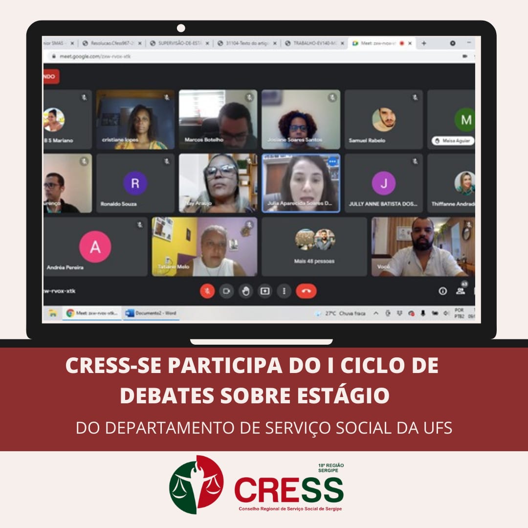 CRESS-SE participa do I Ciclo de Debates sobre Estágio do Departamento de Serviço Social da UFS