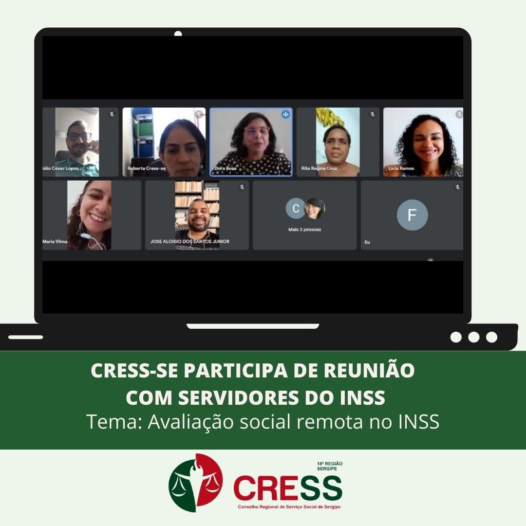 CRESS-SE participa de reunião com servidores do INSS sobre teleatendimento de Serviço Social