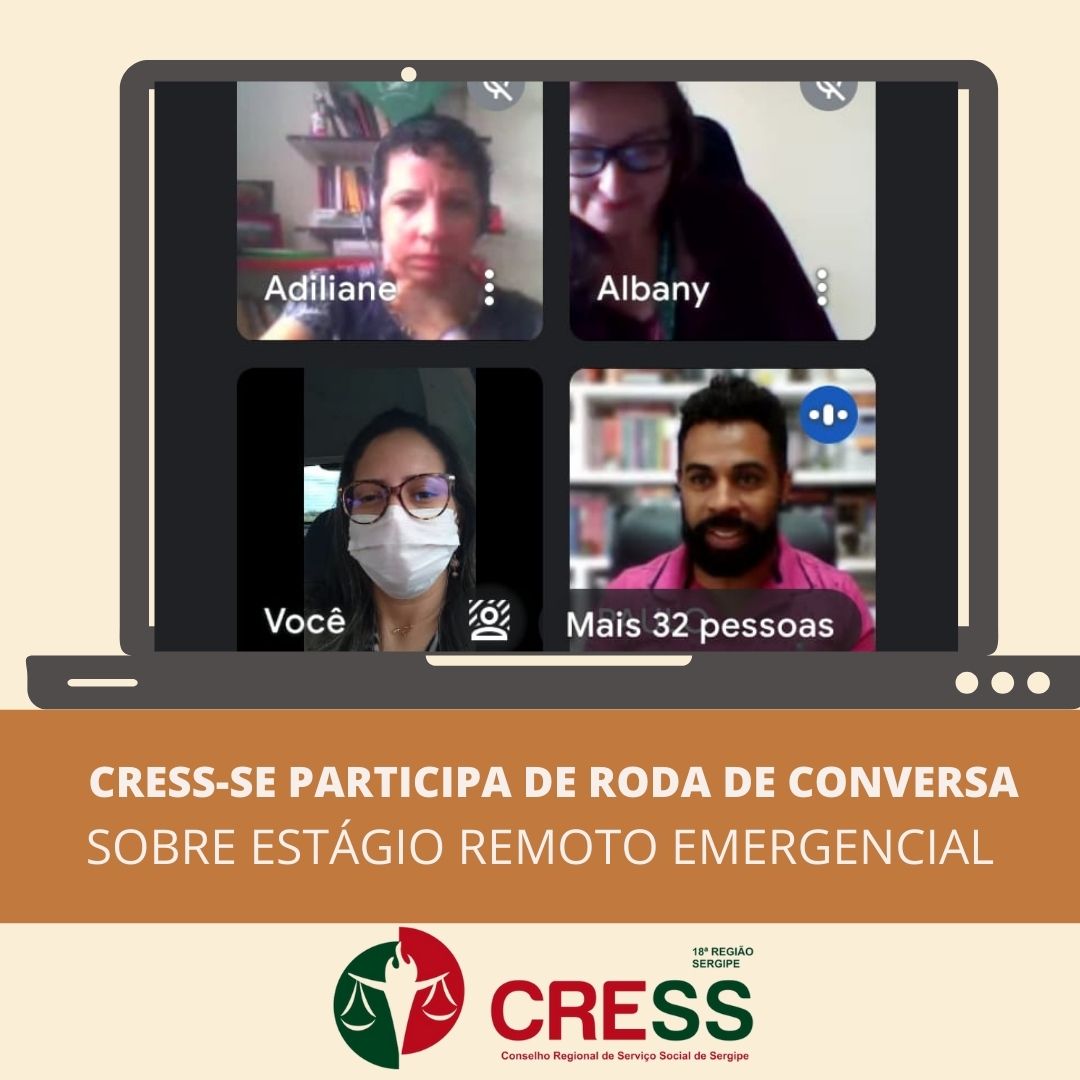 Conselheira do CRESS-SE participa de roda de conversa sobre Estágio Remoto Emergencial
