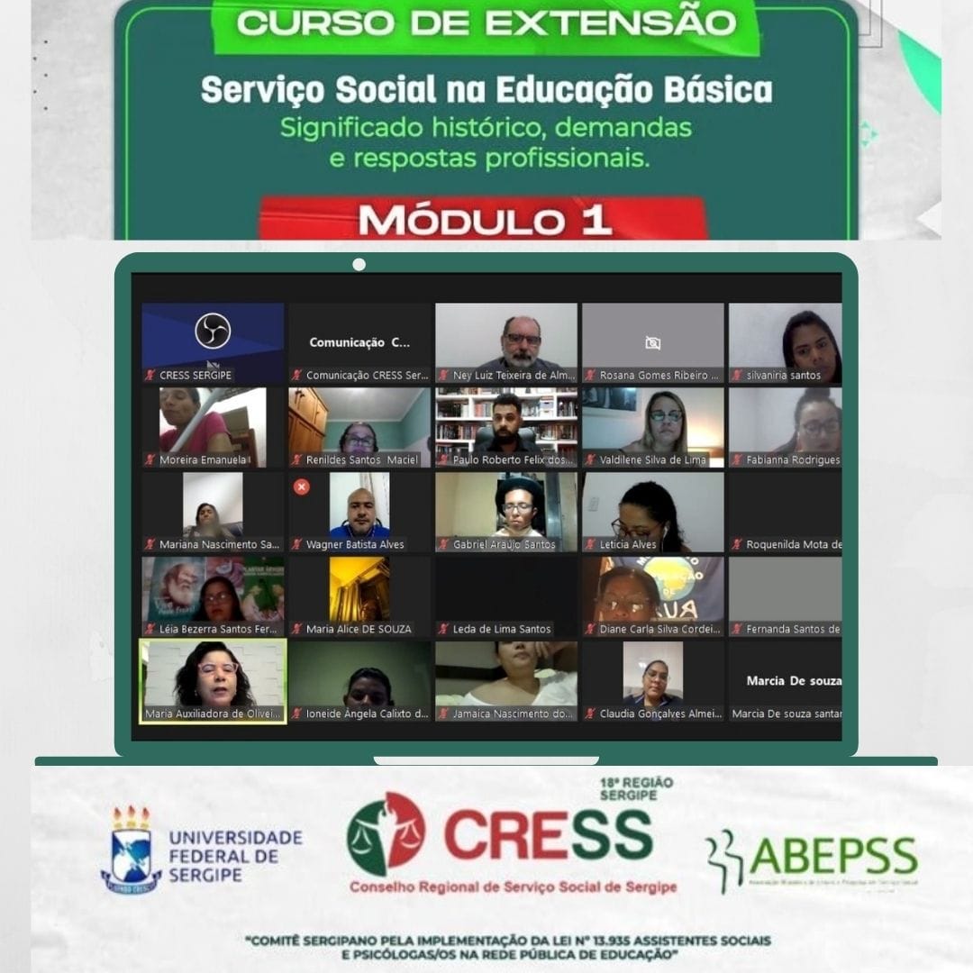 CRESS-SE promove 1º Módulo do Curso de Extensão: Serviço Social na Educação Básica
