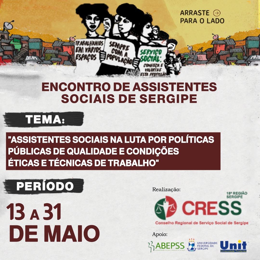 CRESS-SE realiza Encontro de Assistentes Sociais de Sergipe em maio