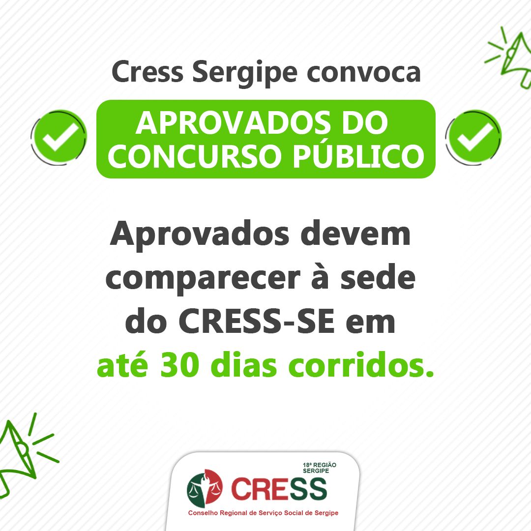 CRESS-SE convoca aprovados do Concurso Público