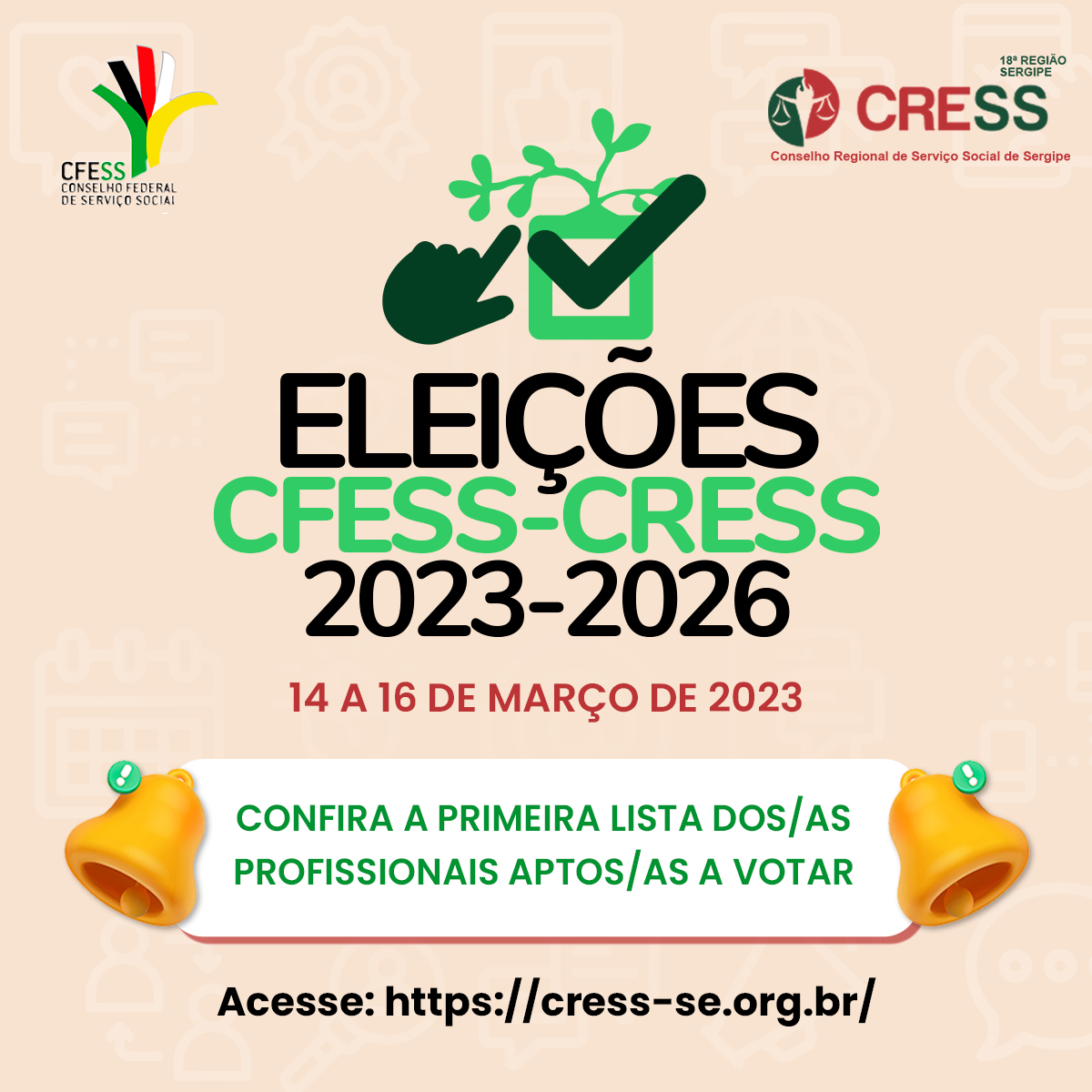 Eleições CFESS-CRESS: CRESS-SE divulga primeira lista de profissionais aptos/as a votar