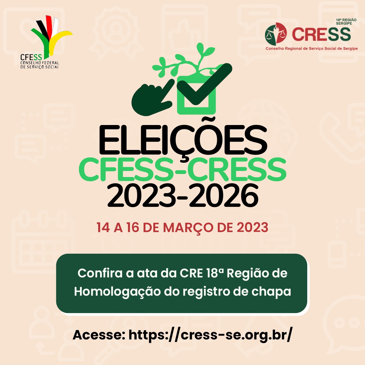 CRESS Sergipe divulga Ata de Registro de Chapa Única para eleição da gestão 2023-2026