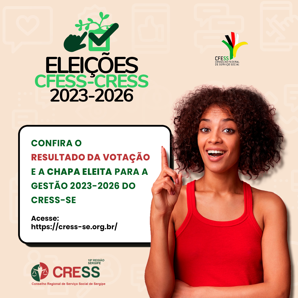 Eleições: CRESS-SE divulga resultado da votação e da chapa eleita para a gestão 2023-2026