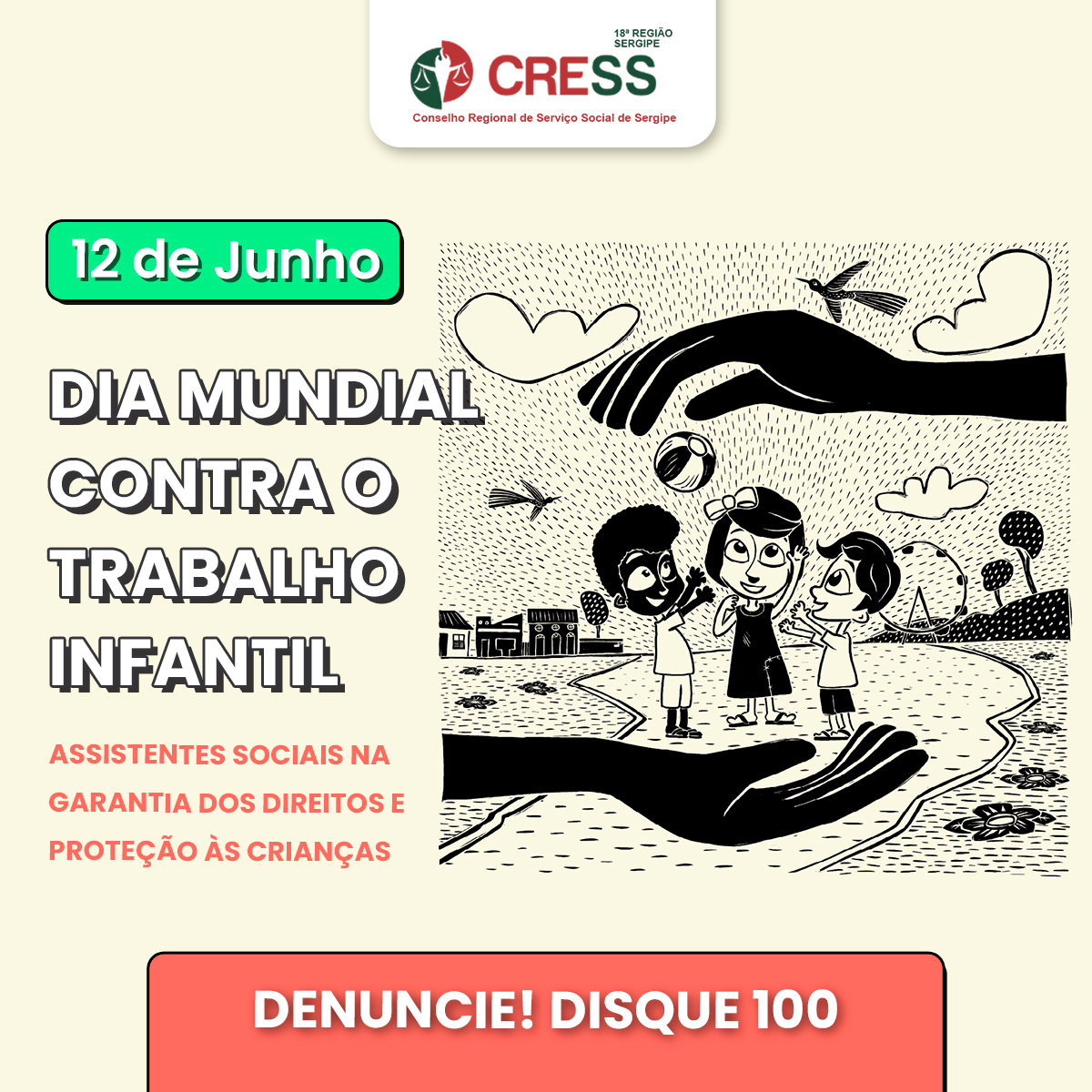 12 de junho: CRESS-SE reforça o combate ao trabalho infantil