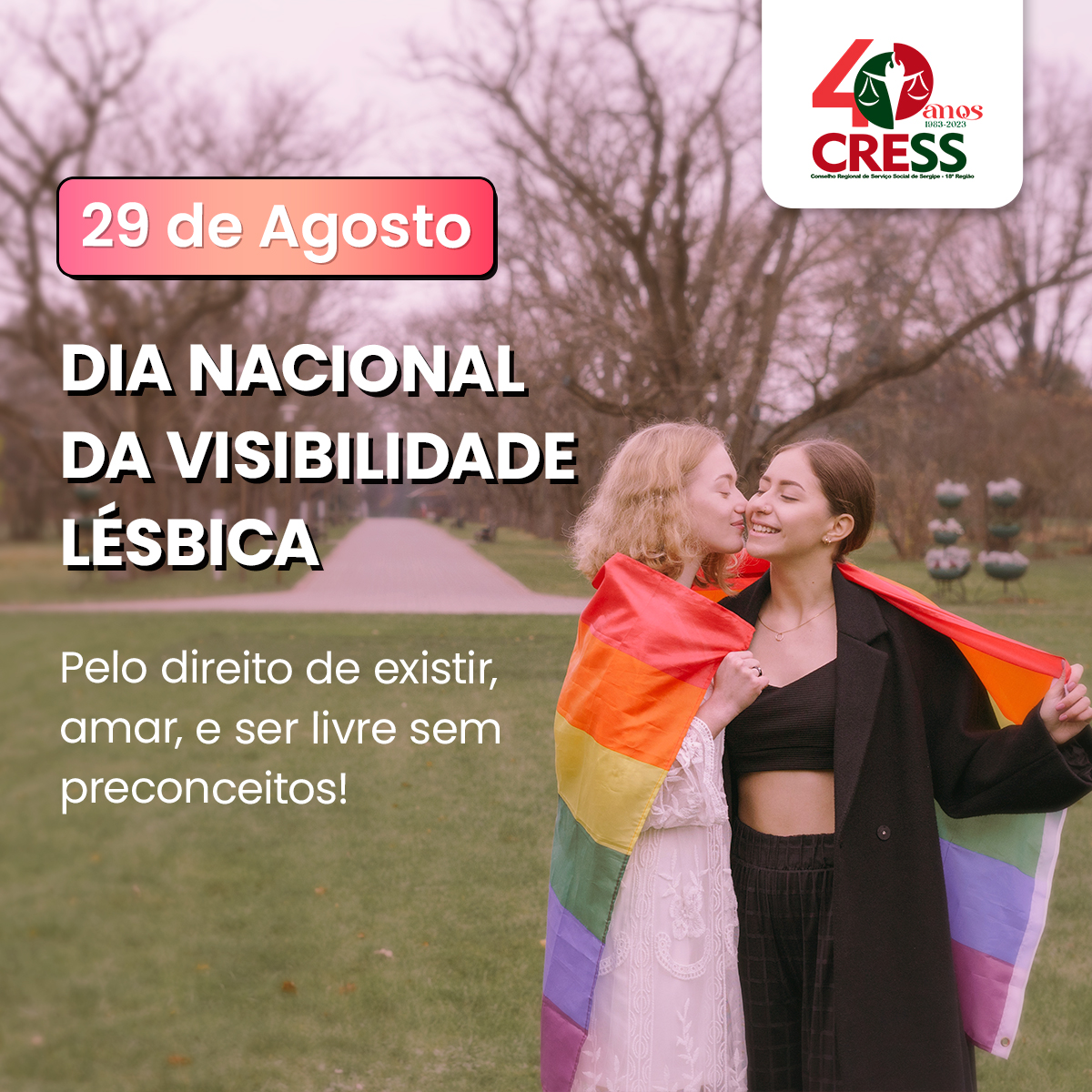 CRESS-SE destaca Dia da Visibilidade Lésbica e importância do combate à lesbofobia