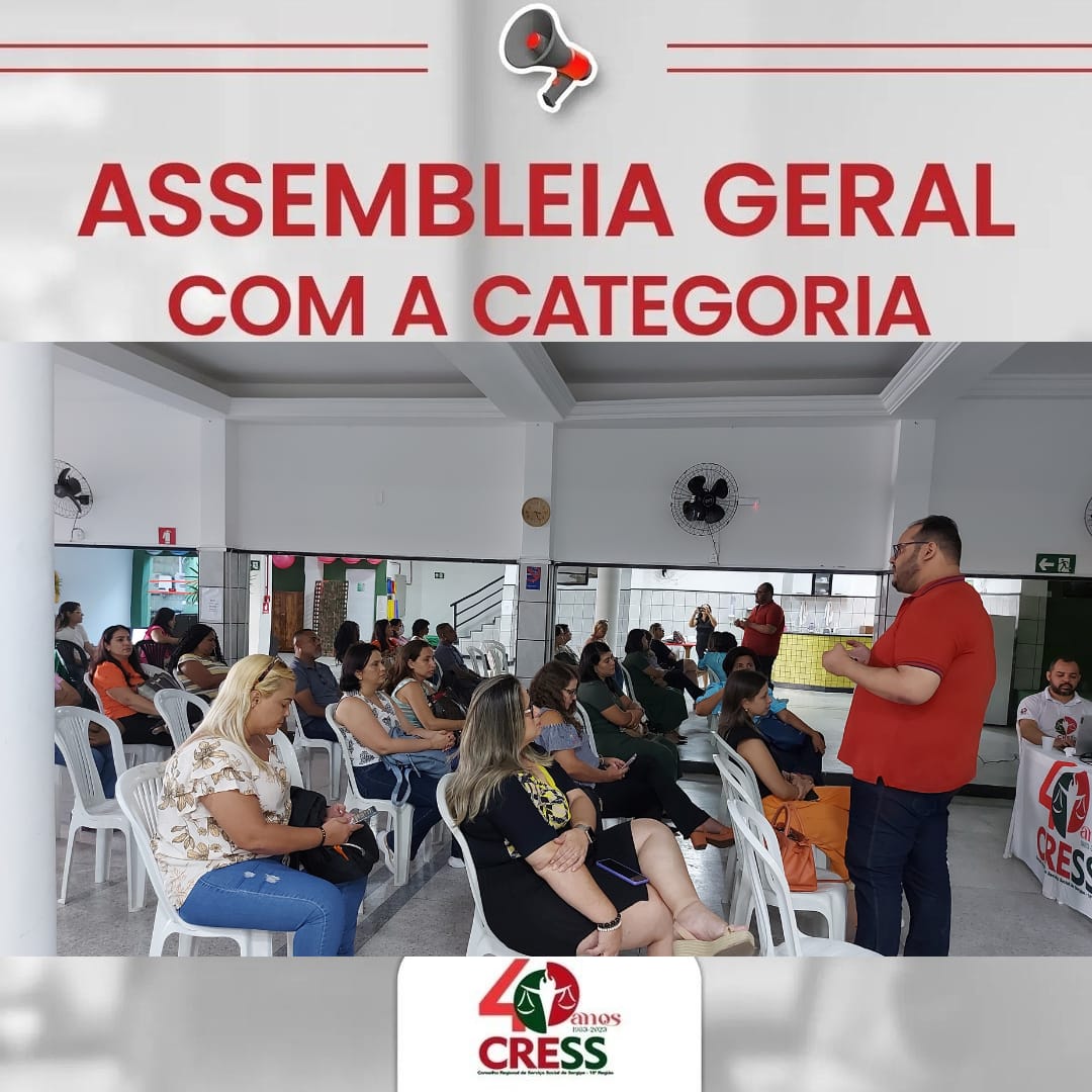 CRESS-SE realiza Assembleia Geral deliberativa com Assistentes Sociais de Sergipe