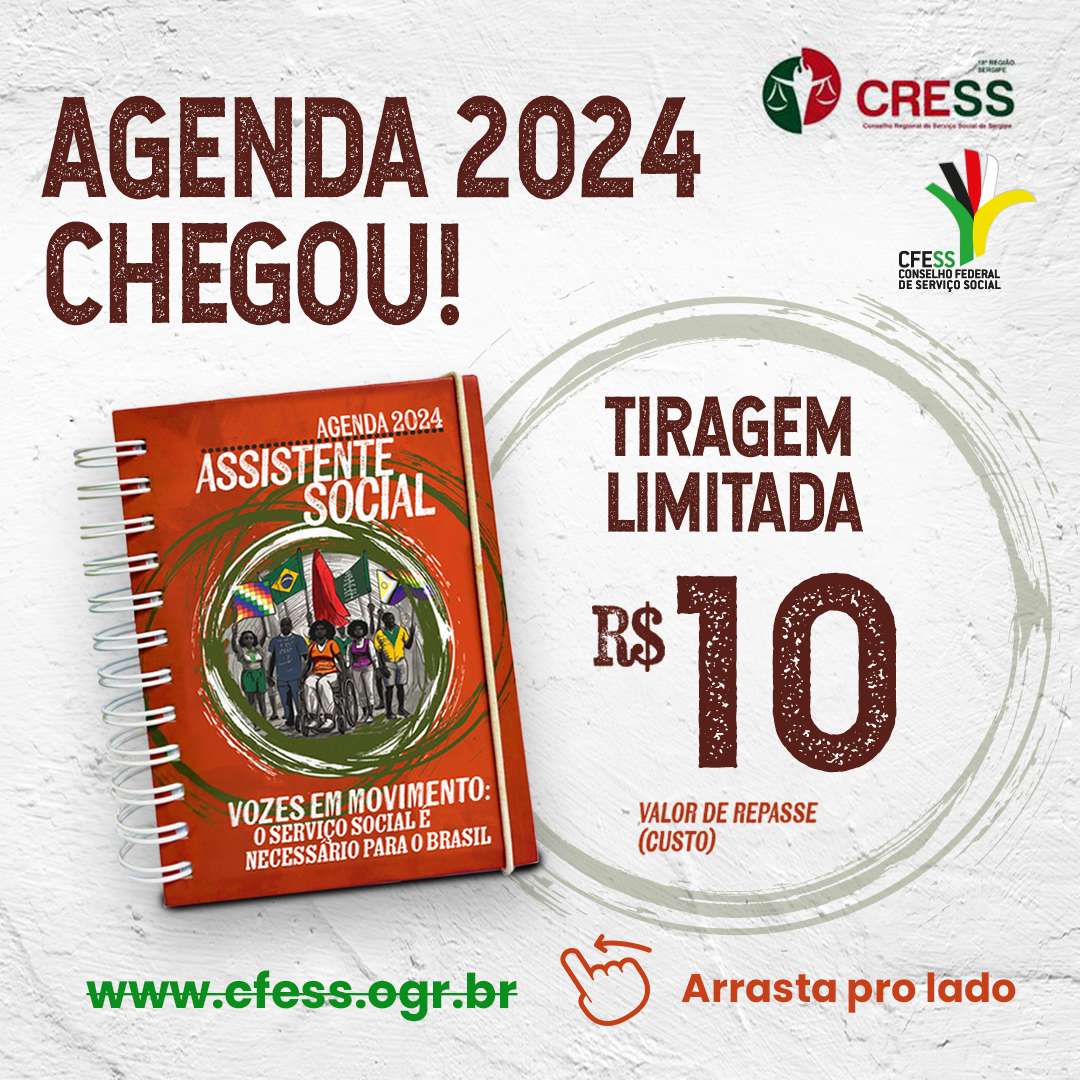 Agenda do/a Assistente Social 2024 chegou ao CRESS Sergipe!