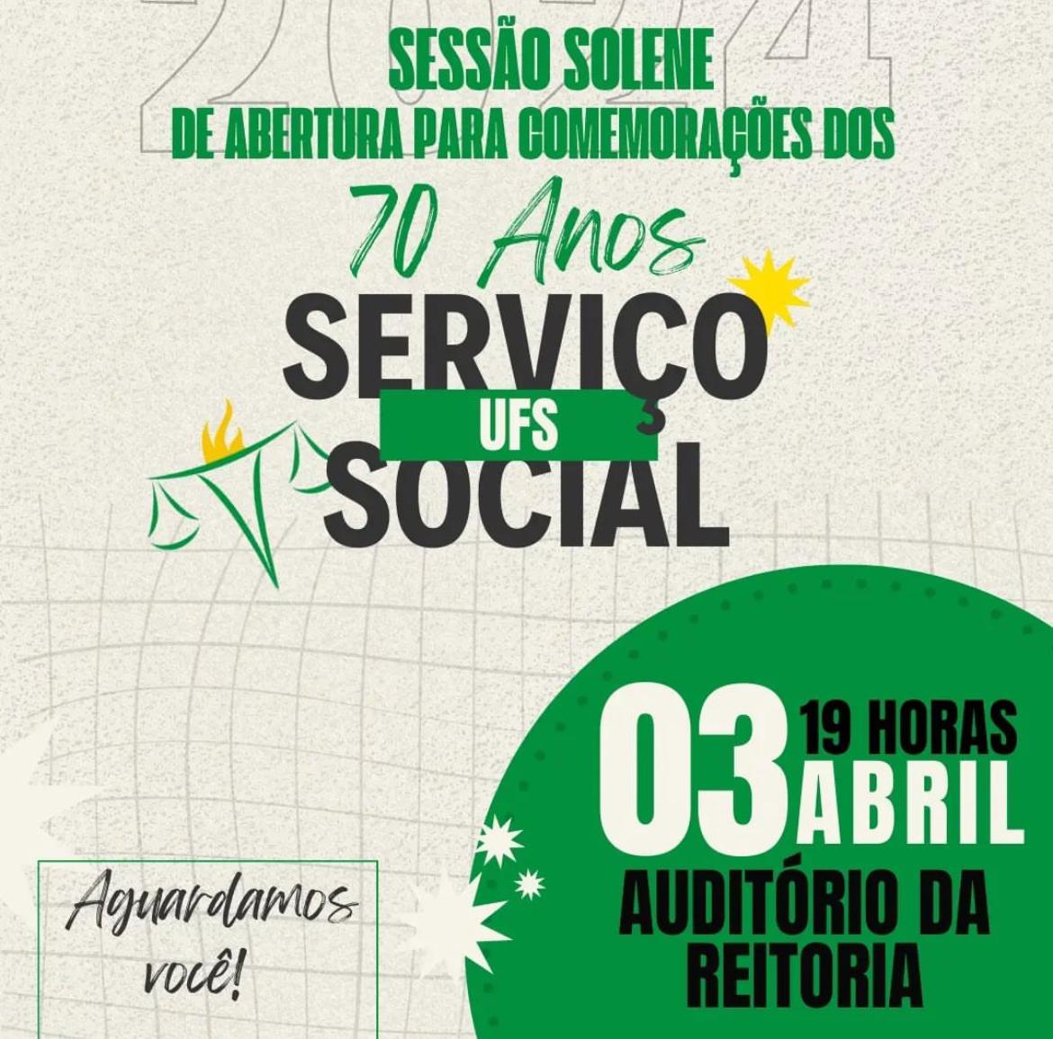 Curso de Serviço Social da UFS completa 70 anos