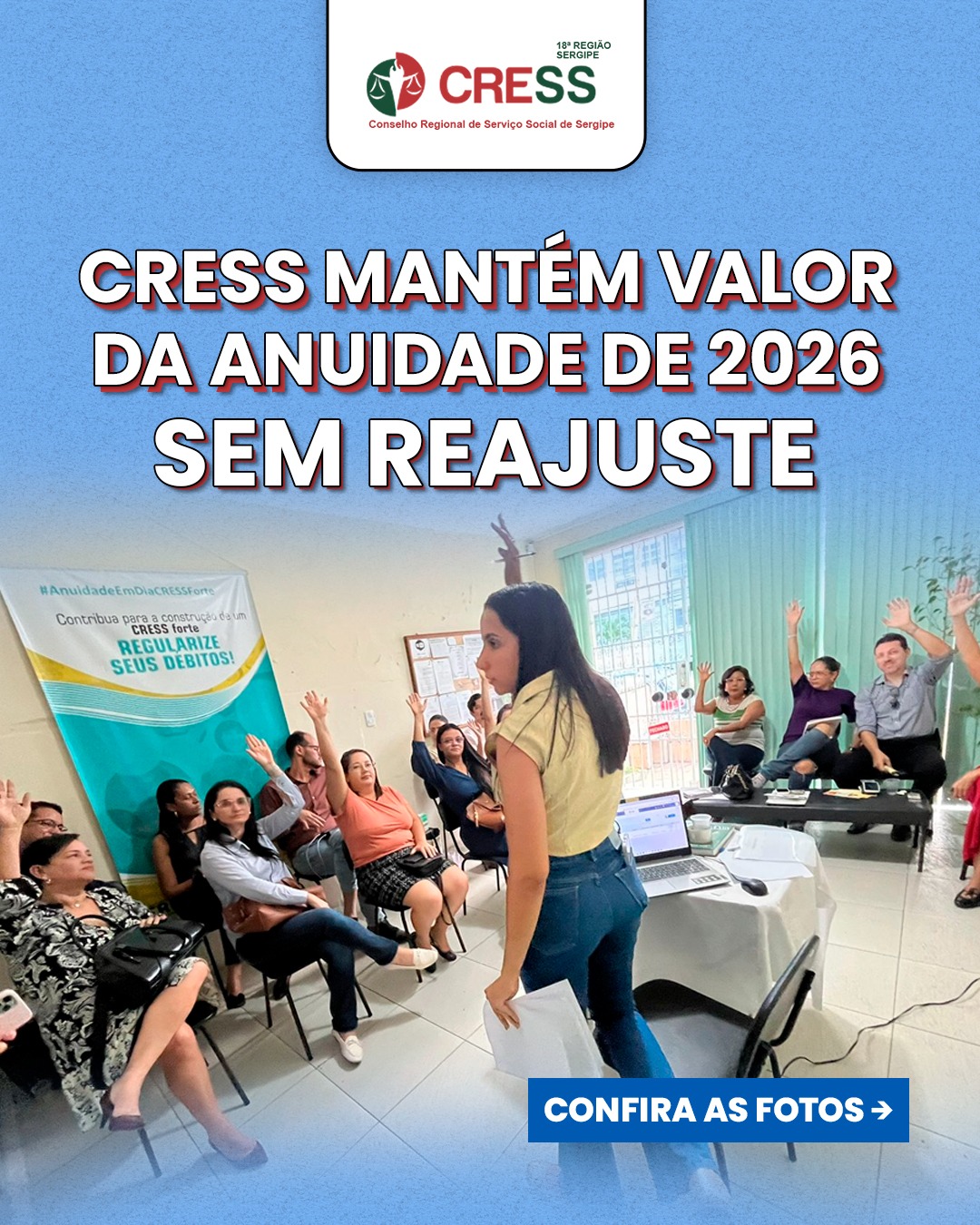 CRESS mantém valor da anuidade de 2026 sem reajuste
