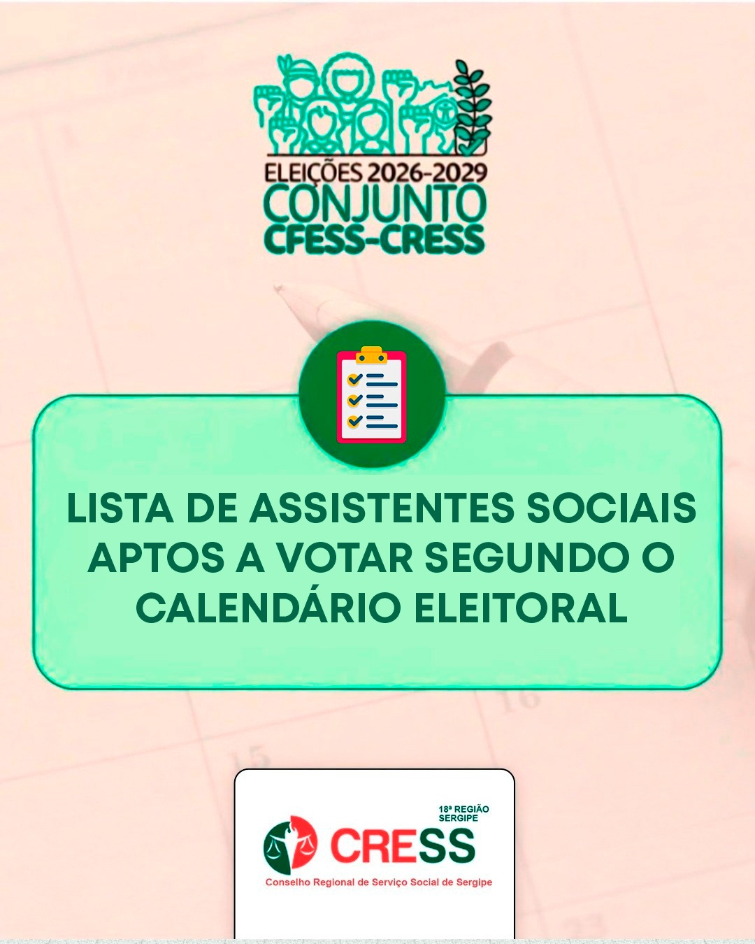 Assistentes Sociais aptos a votar