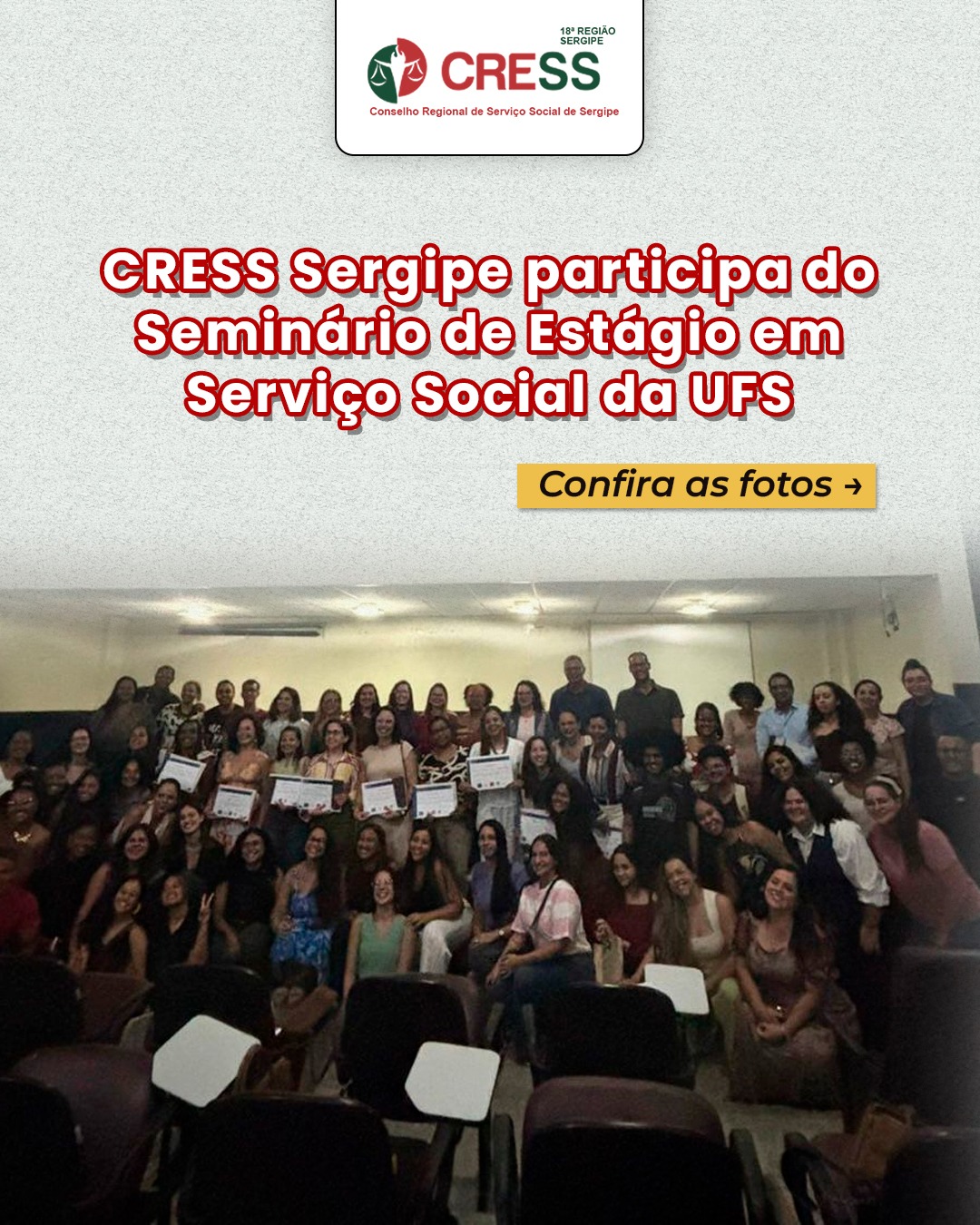 CRESS Sergipe participa do Seminário de Estágio em Serviço Social da UFS