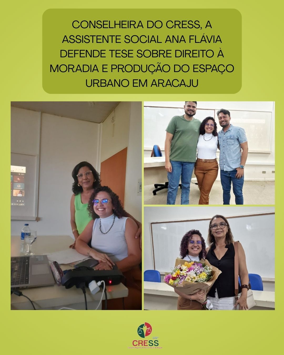 Conselheira do CRESS, a assistente social Ana Flávia defende tese sobre direito à moradia e produção do espaço urbano em Aracaju