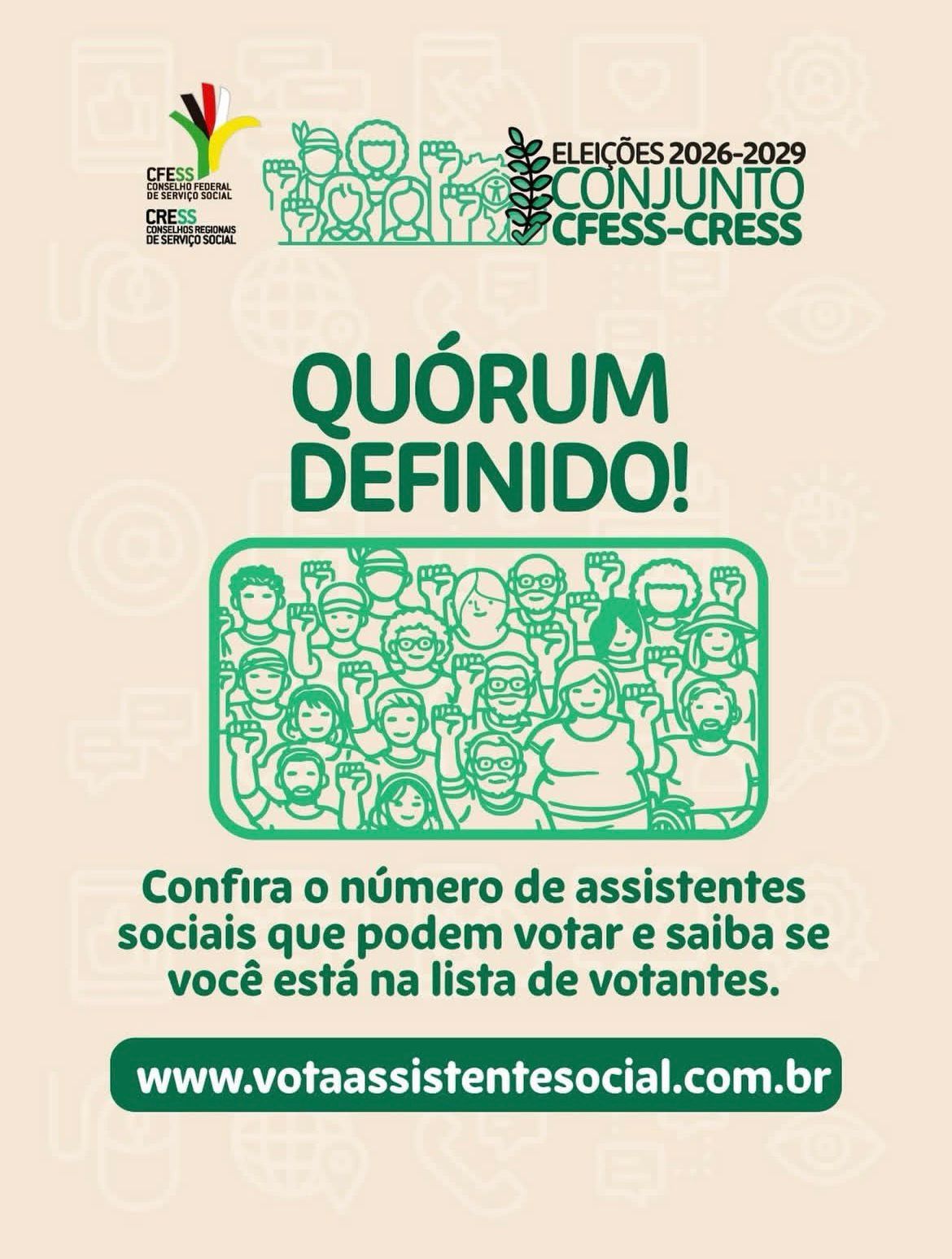 Comissão Nacional Eleitoral divulga o quórum das eleições CFESS-CRESS