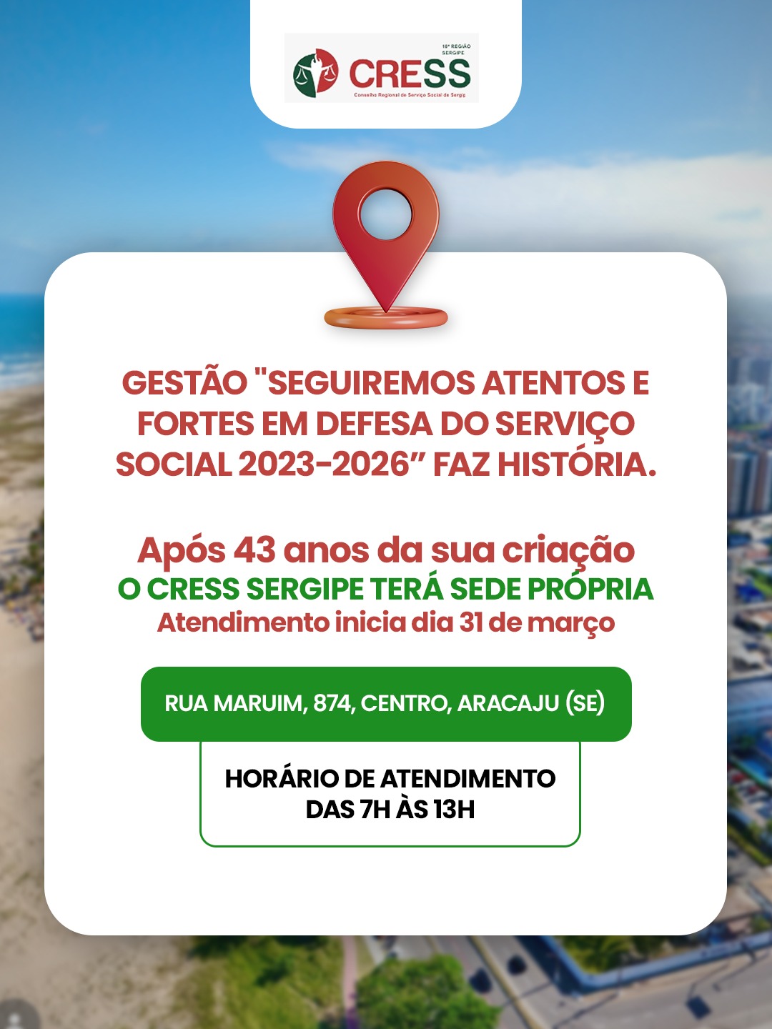 Após 43 anos da sua criação o CRESS Sergipe terá sede própria