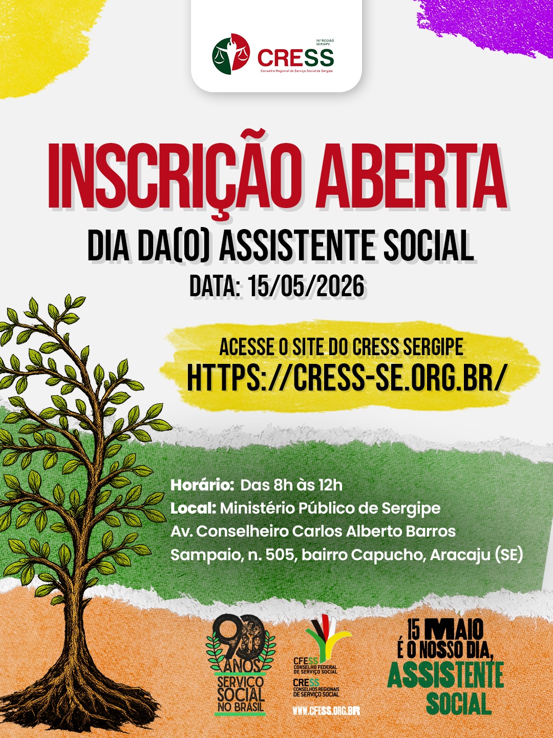 CRESS Sergipe abre inscrições para evento do Dia da(o) Assistente Social