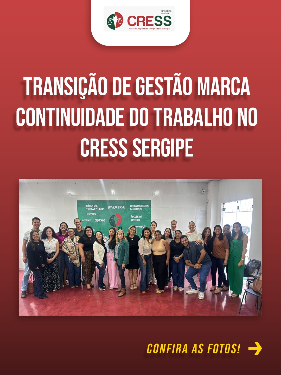 Transição de gestão marca continuidade do trabalho no CRESS Sergipe