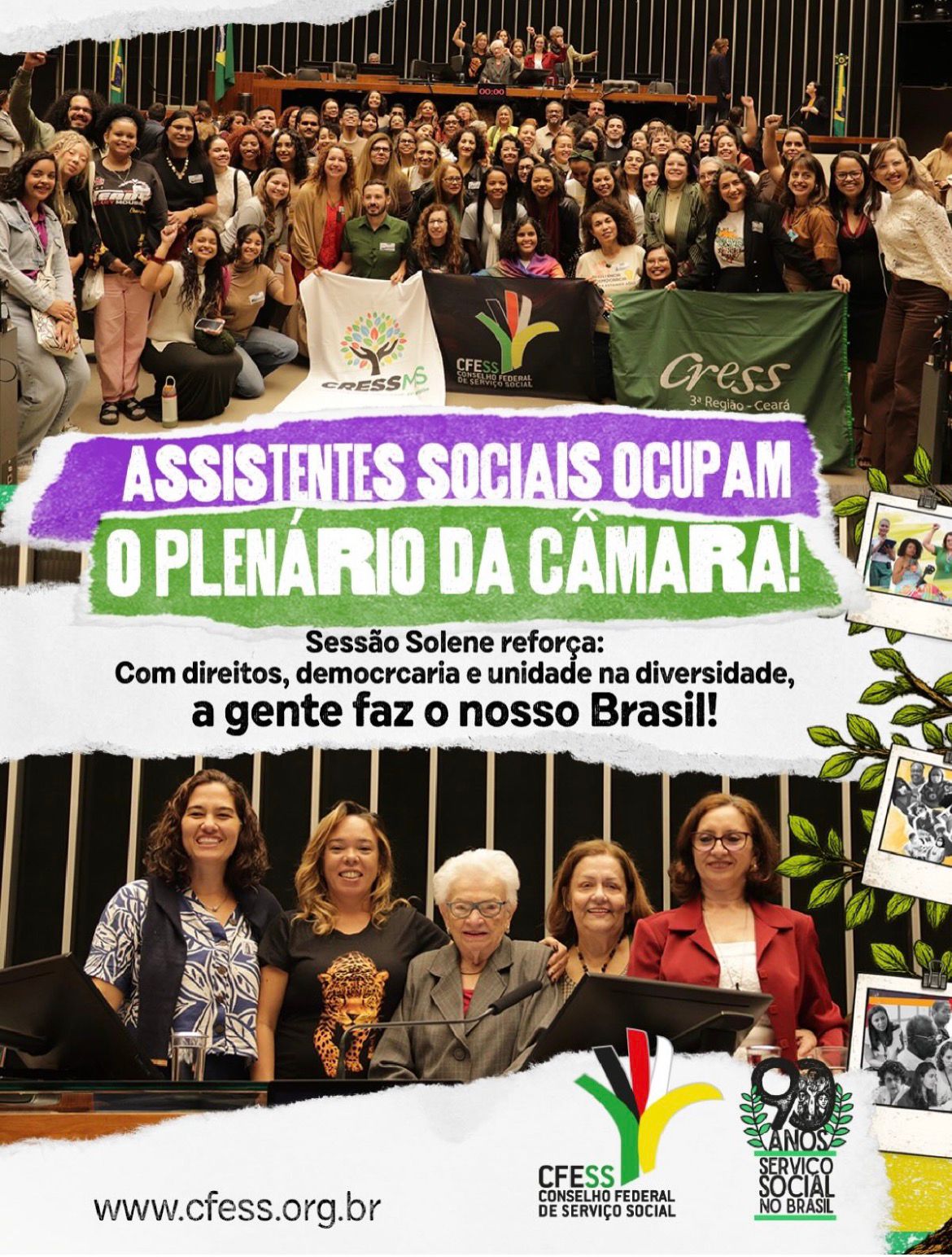 Sessão solene na Câmara celebra os 90 anos do Serviço Social no Brasil
