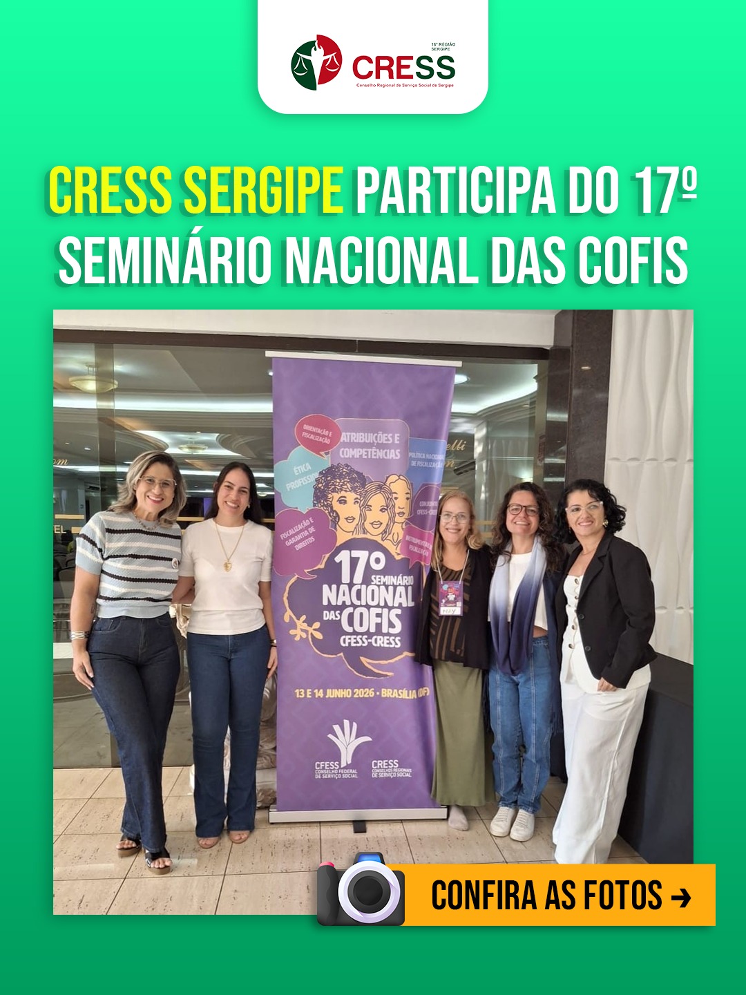 Sergipe participa do 17º Seminário Nacional das COFIs (CFESS-CRESS)