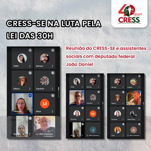 Conselheira do CRESS-SE participa de reunião de assistentes sociais com deputado João Daniel em defesa da Lei das 30h