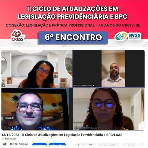 CRESS-SE e INSS encerram Ciclo de Atualizações em Legislação Previdenciária e BPC