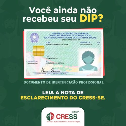 NOTA DE ESCLARECIMENTO PARA PROFISSIONAIS QUE AGUARDAM DIPs
