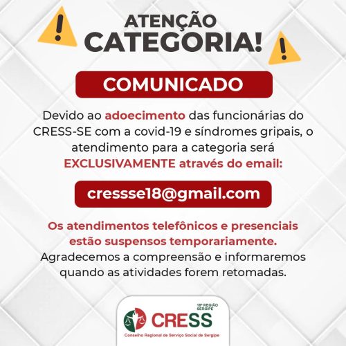 COMUNICADO DE FUNCIONAMENTO DO CRESS-SE