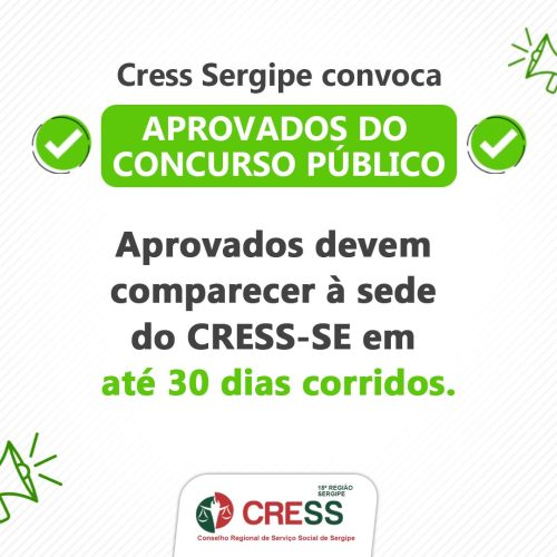 CRESS-SE convoca aprovados do Concurso Público