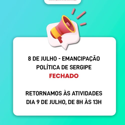 Comunicado – Feriado dia 8 de julho