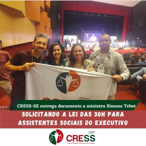 CRESS-SE entrega documento a ministra Simone Tebet solicitando implantação da Lei das 30h para assistentes sociais do executivo