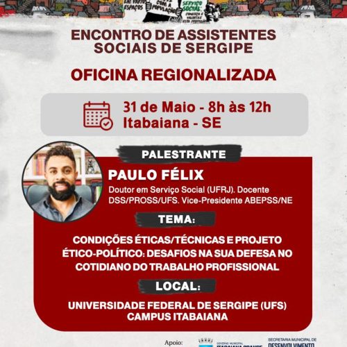 Quinta oficina regionalizada do CRESS-SE acontece em Itabaiana nesta terça (31)
