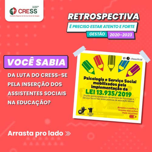 Retrospectiva da Gestão É Preciso Estar Atento e Forte 2020-2023: Defesa da Lei 13.935