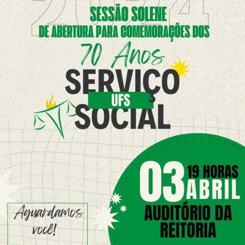 Curso de Serviço Social da UFS completa 70 anos