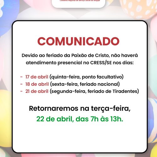 Comunicado Importante – Feriado