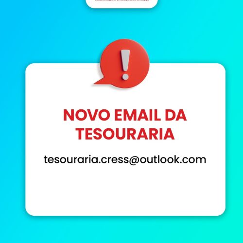 Novo e-mail da Tesouraria