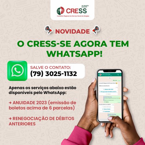 Novidade – WhatsApp do CRESS-SE